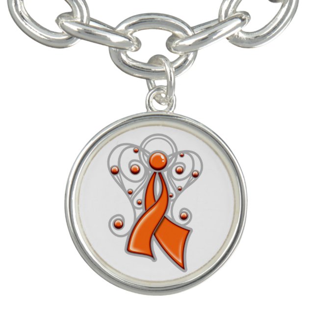 Kidney Cancer Angel Wings Awareness Ribbon Bracelet (Design)