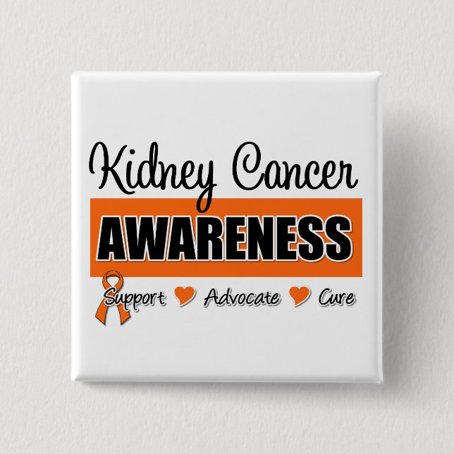 Kidney Cancer Awareness Badge Pinback Button (Front)