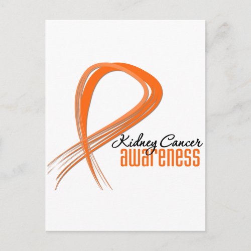 Kidney Cancer  Awareness Grunge Orange Ribbon Postcard