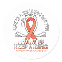 Kidney cancer awareness orange ribbon classic round sticker