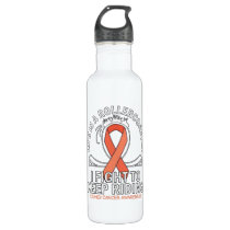 Kidney cancer awareness orange ribbon stainless steel water bottle