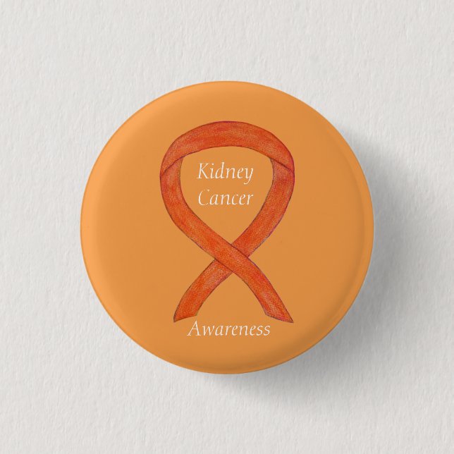 Kidney Cancer Awareness Ribbon Custom Pin (Front)