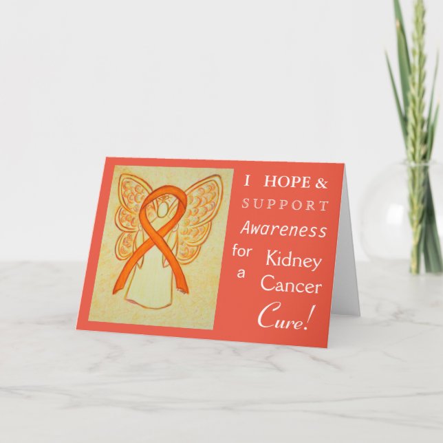 Kidney Cancer Awareness Ribbon Greeting Card (Front)