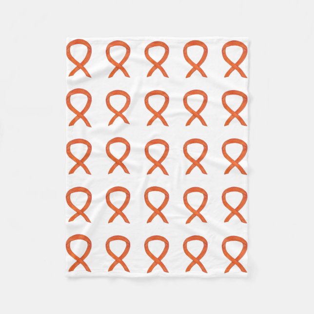 Kidney Cancer Awareness Ribbon Soft Fleece Blanket (Front)