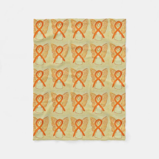 Kidney Cancer Awareness Ribbon Soft Fleece Blanket (Front)