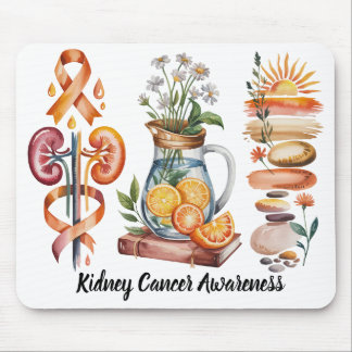 KIDNEY CANCER AWARENESS SUPPORT BRUSH STROKES MOUSE PAD