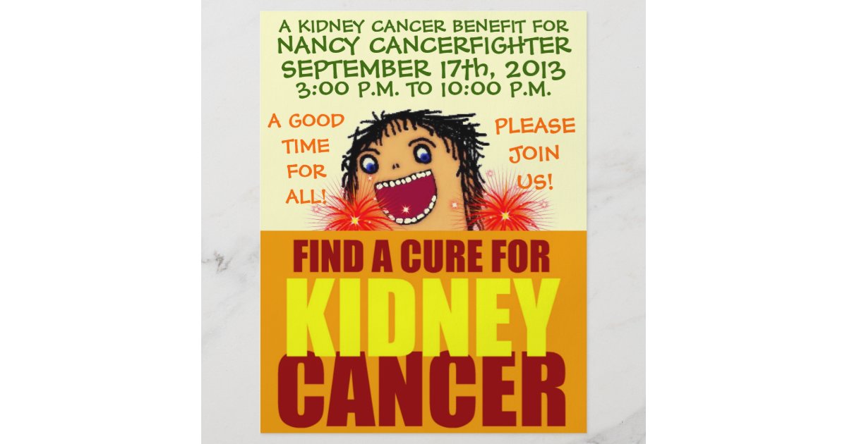 Kidney Cancer Benefit Cartoon Flyer | Zazzle