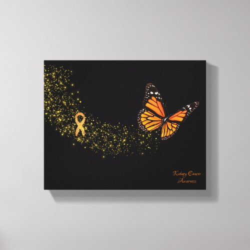 Kidney Cancer Butterfly Canvas Print