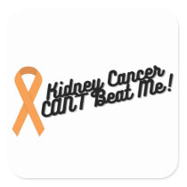 Kidney Cancer CAN'T Beat Me Awareness Square Sticker
