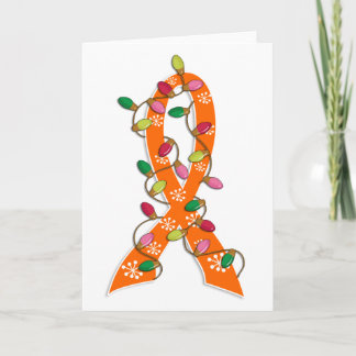 Kidney Cancer Christmas Lights Ribbon Holiday Card