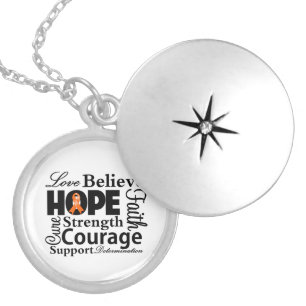 Kidney Cancer Collage of Hope Silver Plated Necklace
