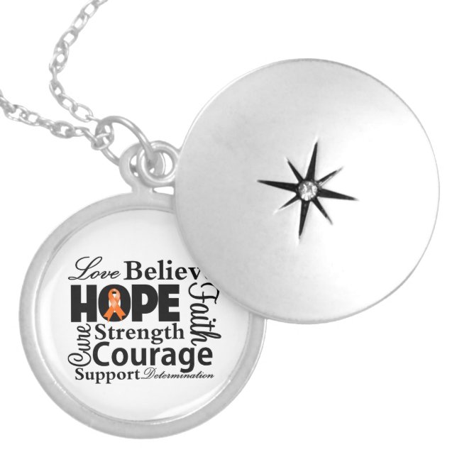 Kidney Cancer Collage of Hope Silver Plated Necklace (Front)