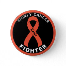 Kidney Cancer Fighter Ribbon Black Button