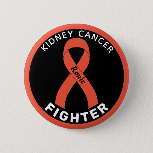 Kidney Cancer Fighter Ribbon Black Button