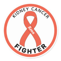 Kidney Cancer Fighter Ribbon White Round Sticker