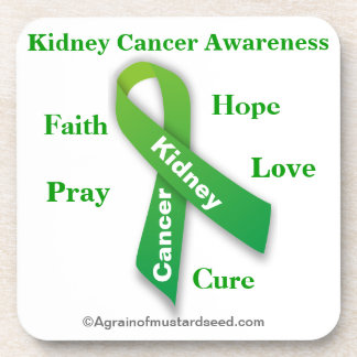 Kidney Cancer Green Ribbon Coaster