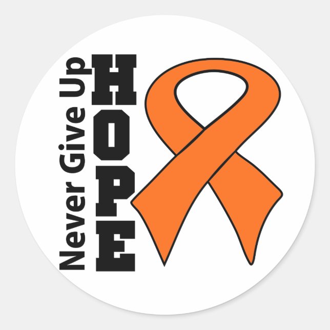 Kidney Cancer Hope Never Give Up Classic Round Sticker (Front)