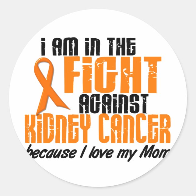 KIDNEY CANCER In The Fight For My Mom 1 Classic Round Sticker (Front)