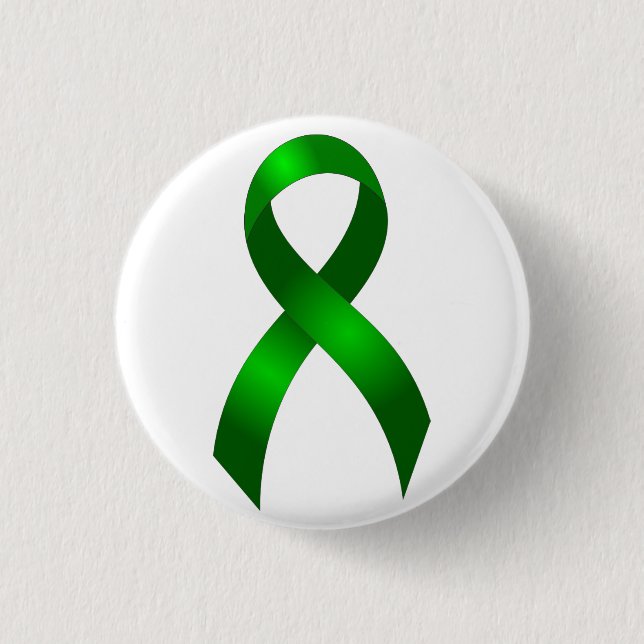 Kidney Cancer | Liver Cancer | Green Ribbon Button (Front)