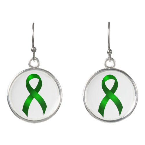 Kidney Cancer  Liver Cancer  Green Ribbon Earrings
