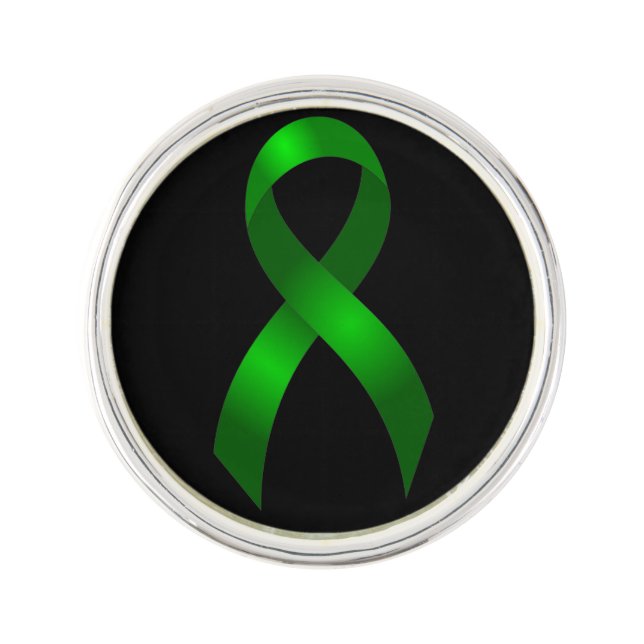 Kidney Cancer | Liver Cancer | Green Ribbon Pin (Front)