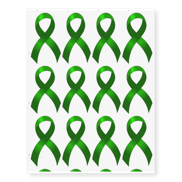 Kidney Cancer | Liver Cancer | Green Ribbon Temporary Tattoos | Zazzle