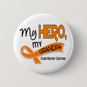 Kidney Cancer MY HERO MY GRANDPA 42 Pinback Button