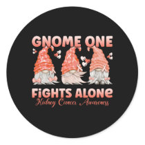 Kidney Cancer Orange Ribbon Gnome Classic Round Sticker