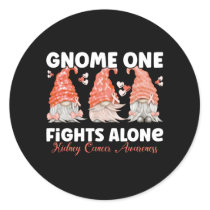 Kidney Cancer Orange Ribbon Gnome Classic Round Sticker