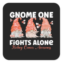 Kidney Cancer Orange Ribbon Gnome Square Sticker