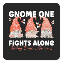 Kidney Cancer Orange Ribbon Gnome Square Sticker