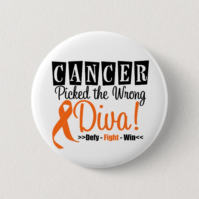 Kidney Cancer Picked The Wrong Diva v3 Pinback Button (Front)