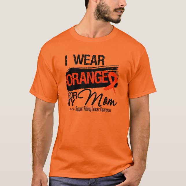 Kidney Cancer Ribbon Mom T-Shirt (Front)