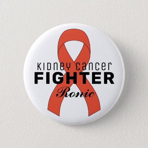 Kidney Cancer Ribbon White Button