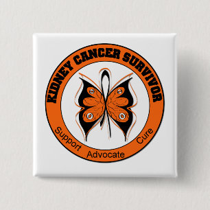 Kidney Cancer Survivor Butterfly Pinback Button