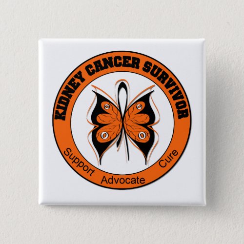 Kidney Cancer Survivor Butterfly Pinback Button