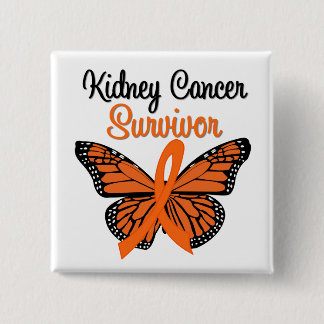Kidney Cancer SURVIVOR Butterfly Pinback Button