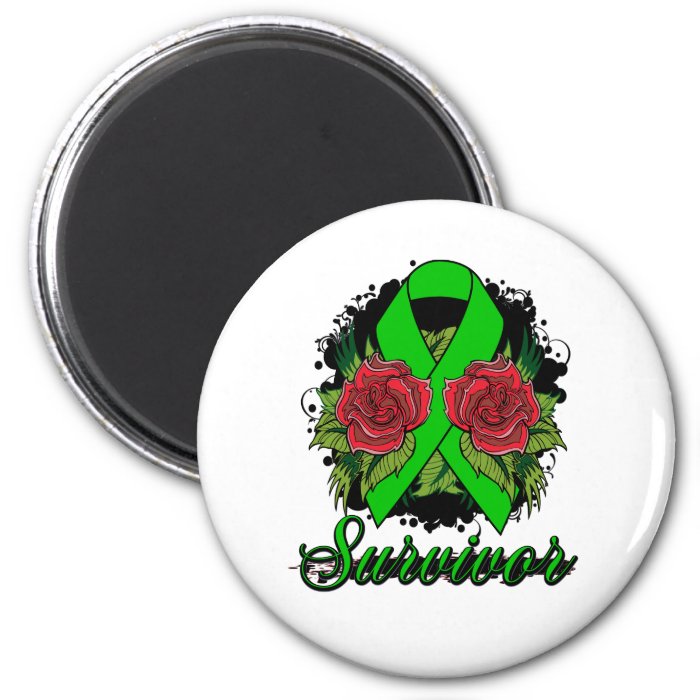 Kidney Cancer Survivor Rose Grunge Tattoo Magnet