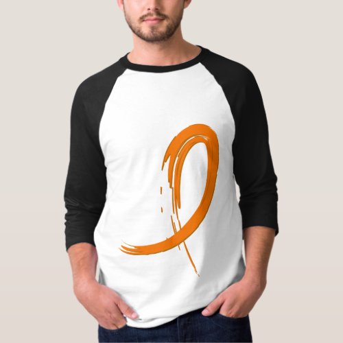 Kidney Cancers Orange Ribbon A4 T_Shirt