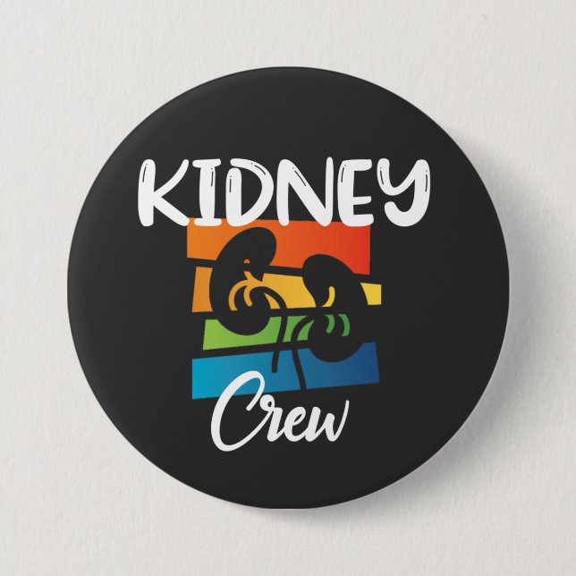 Kidney Crew Dialysis Nurse Nephrology Kidney Squad Button (Front)