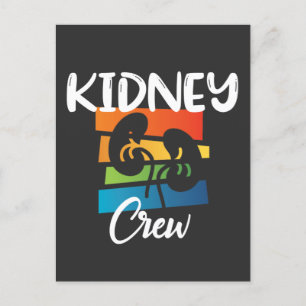 Kidney Crew Dialysis Nurse Nephrology Kidney Squad Postcard