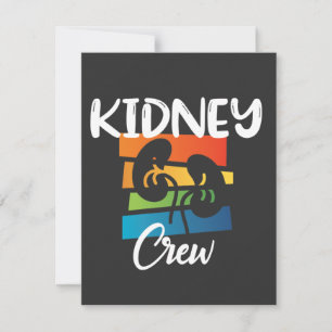 Kidney Crew Dialysis Nurse Nephrology Kidney Squad Thank You Card