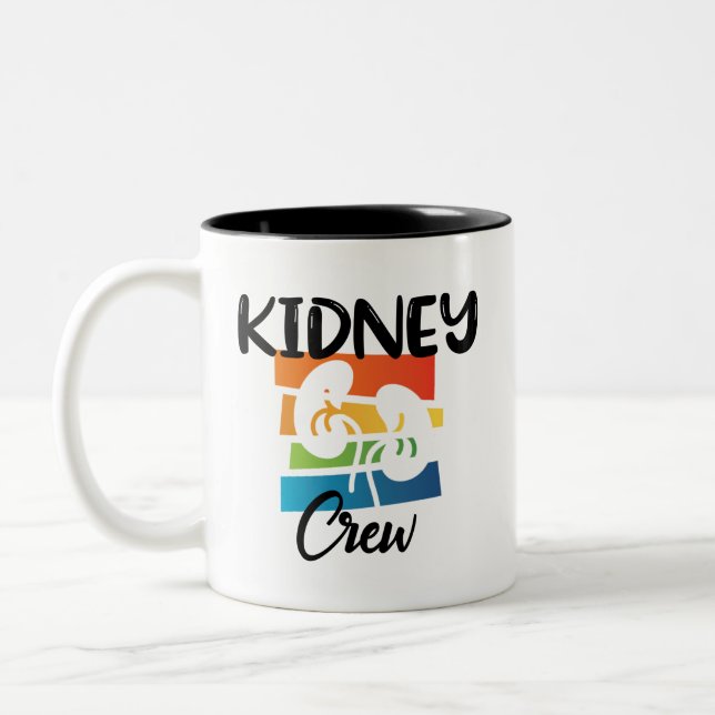 Kidney Crew Dialysis Nurse Nephrology Kidney Squad Two-Tone Coffee Mug (Left)