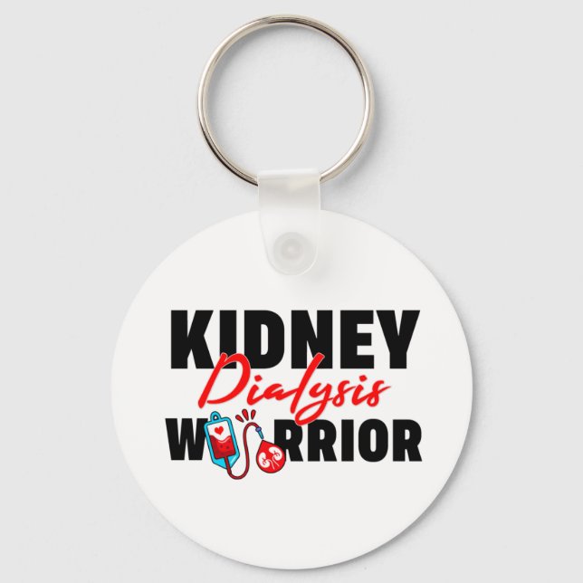 Kidney Dialysis Warrior Kidney Recipient  Keychain (Front)