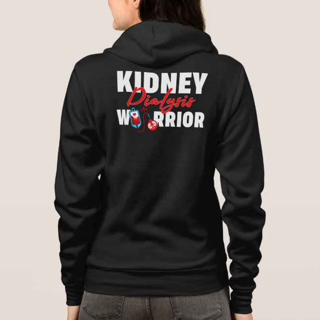 Kidney Dialysis Warrior Kidney Recipient Matching Hoodie (Back)