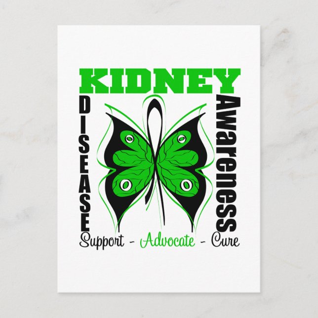 Kidney Disease Awareness Butterfly Postcard (Front)