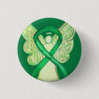 Kidney Disease Awareness Green Ribbon Angel Pins