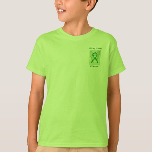 Kidney Disease Awareness Green Ribbon Angel Tee