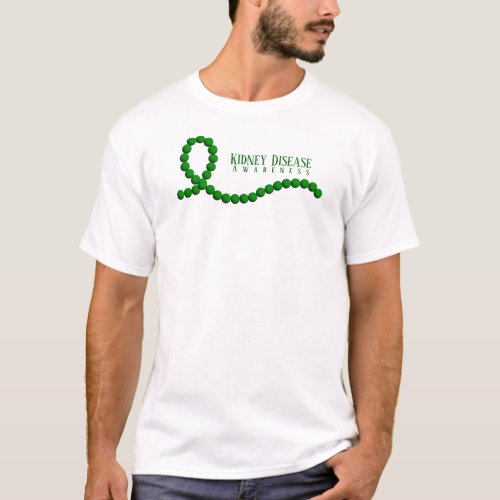 Kidney Disease Awareness Green Ribbon Beads T_Shirt