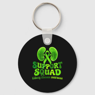 Kidney disease awareness green ribbon groovy keychain